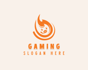 Pig Flaming BBQ  Logo