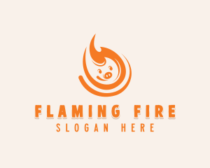 Flaming - Pig Flaming BBQ logo design