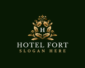 Crown Leaf Hotel logo design