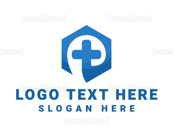 Medical Cross Hexagon Logo