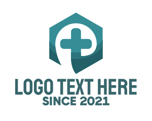 Nurse - Medical Cross Hexagon logo design