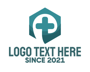 Emergency Kit - Medical Cross Hexagon logo design