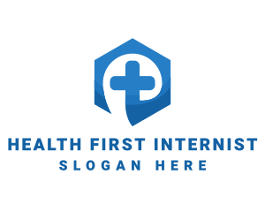 Medical Cross Hexagon logo design