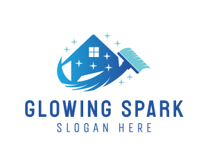 Sparkly Clean Mop logo design