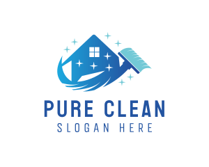 Sparkly Clean Mop logo design