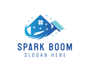 Sparkly Clean Mop logo design