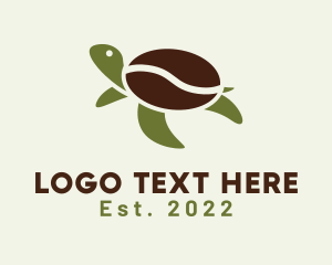 Sea Turtle - Turtle Coffee Bean logo design