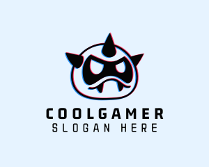 Game Stream - Glitch Horns Monster logo design
