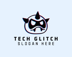 Glitch Horns Monster logo design