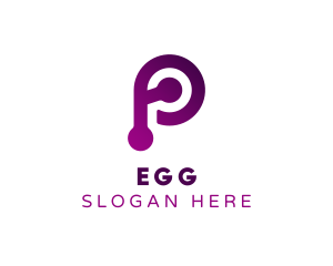 Purple Technology Letter P Logo