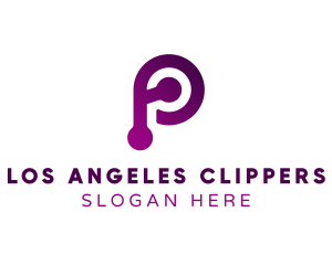 Purple Technology Letter P Logo