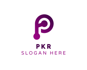 Purple Technology Letter P logo design