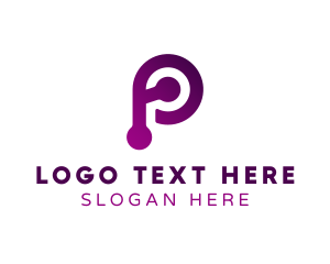 Purple Technology Letter P Logo