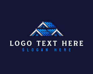 Dry Wall - House Roofing Realtor logo design