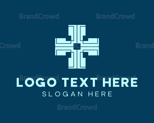 Abstract Geometric Cross Logo