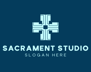 Sacrament - Abstract Geometric Cross logo design