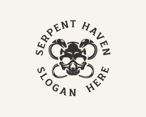 Serpent Snake Skull logo design