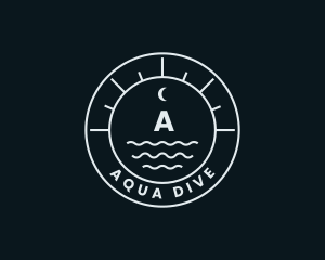 Nautical Wave Moon logo design