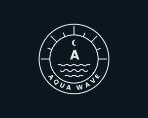 Nautical Wave Moon logo design