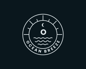 Nautical - Nautical Wave Moon logo design
