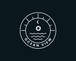 Nautical Wave Moon logo design