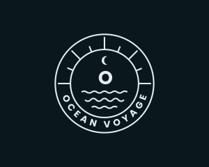 Nautical Wave Moon logo design