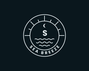 Nautical - Nautical Wave Moon logo design