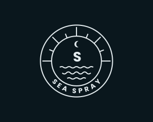 Nautical Wave Moon logo design