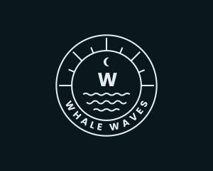 Nautical Wave Moon logo design