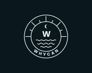 Swimming - Nautical Wave Moon logo design