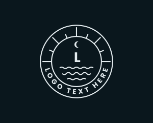 Pool - Nautical Wave Moon logo design