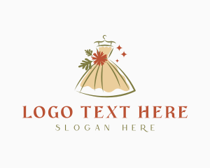 Seamstress - Floral Fashion Dress logo design