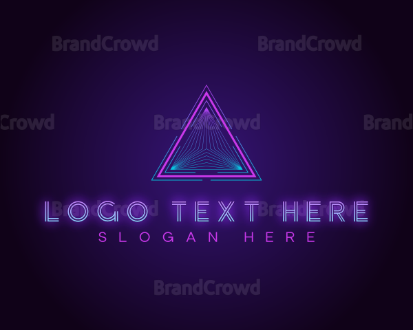 Futuristic Cyber Triangle Logo