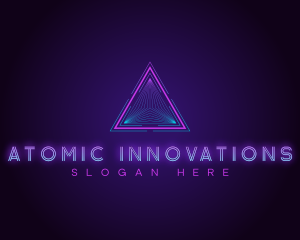 Futuristic Cyber Triangle logo design