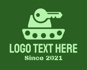 Militia - Green Key Tank logo design