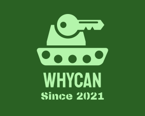 White - Green Key Tank logo design