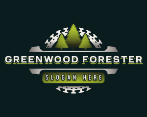 Tree Lumberjack Saw logo design