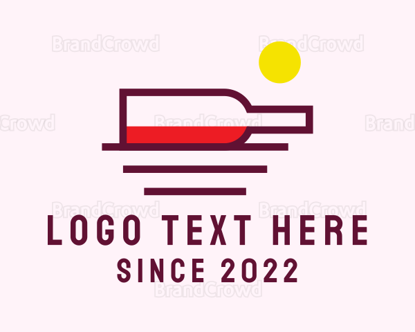 Wine Bottle Sunset Logo