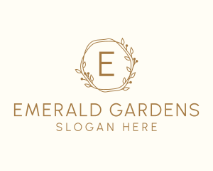 Ornamental Wreath Flower logo design