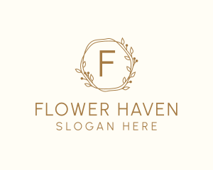 Ornamental Wreath Flower logo design