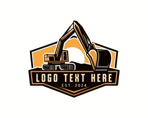 Backhoe - Excavator Digger Construction logo design