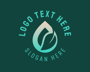 Cleanliness - Eco Leaf Water Droplet logo design