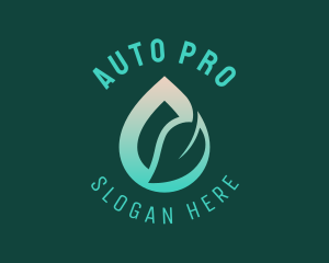 Eco Leaf Water Droplet  Logo