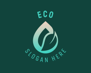 Eco Leaf Water Droplet  Logo