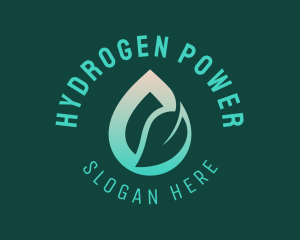 Hydrogen - Eco Leaf Water Droplet logo design