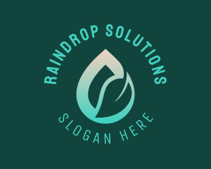 Raindrop - Eco Leaf Water Droplet logo design