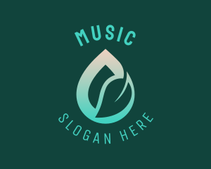Fluid - Eco Leaf Water Droplet logo design