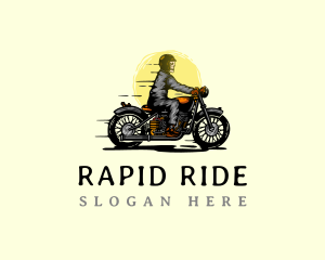 Motorcycle Biker Skeleton logo design