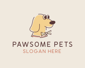 Dog Pet Bowtie logo design