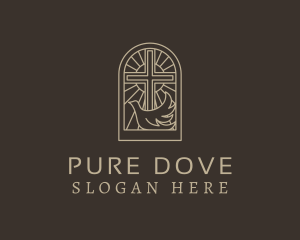 Dove Cross Religion logo design